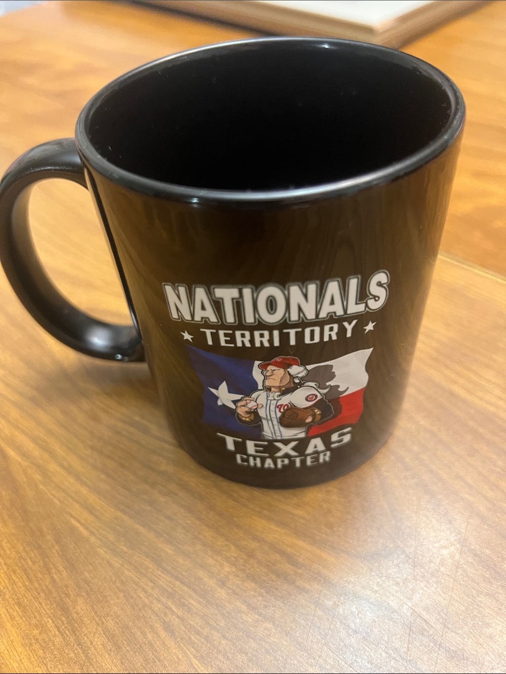 Nationals territory Texas baseball black coffee cup like new